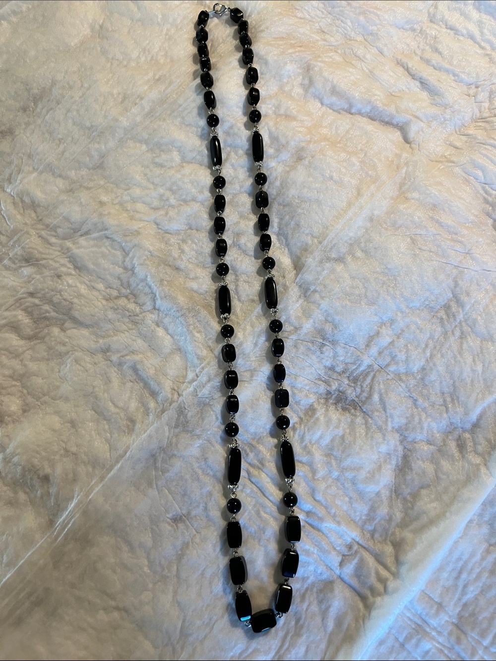 Source Unknown Black Beaded Long Necklace